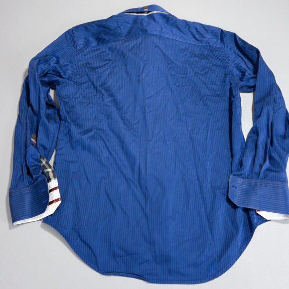 Robert Graham Shirt Mens Medium Tailored Fit Flip Contrast Cuff Button Front - Picture 7 of 13